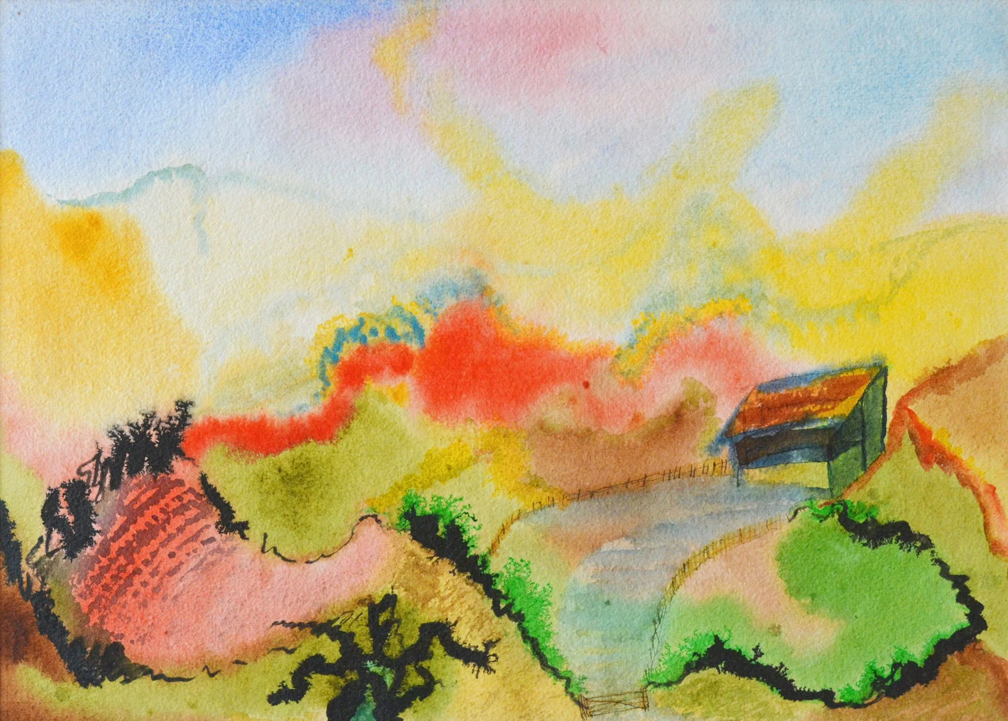 07.05.1960, 37x27cm, Switzerland, Watercolour, Unsigned (Pailthorpe?)