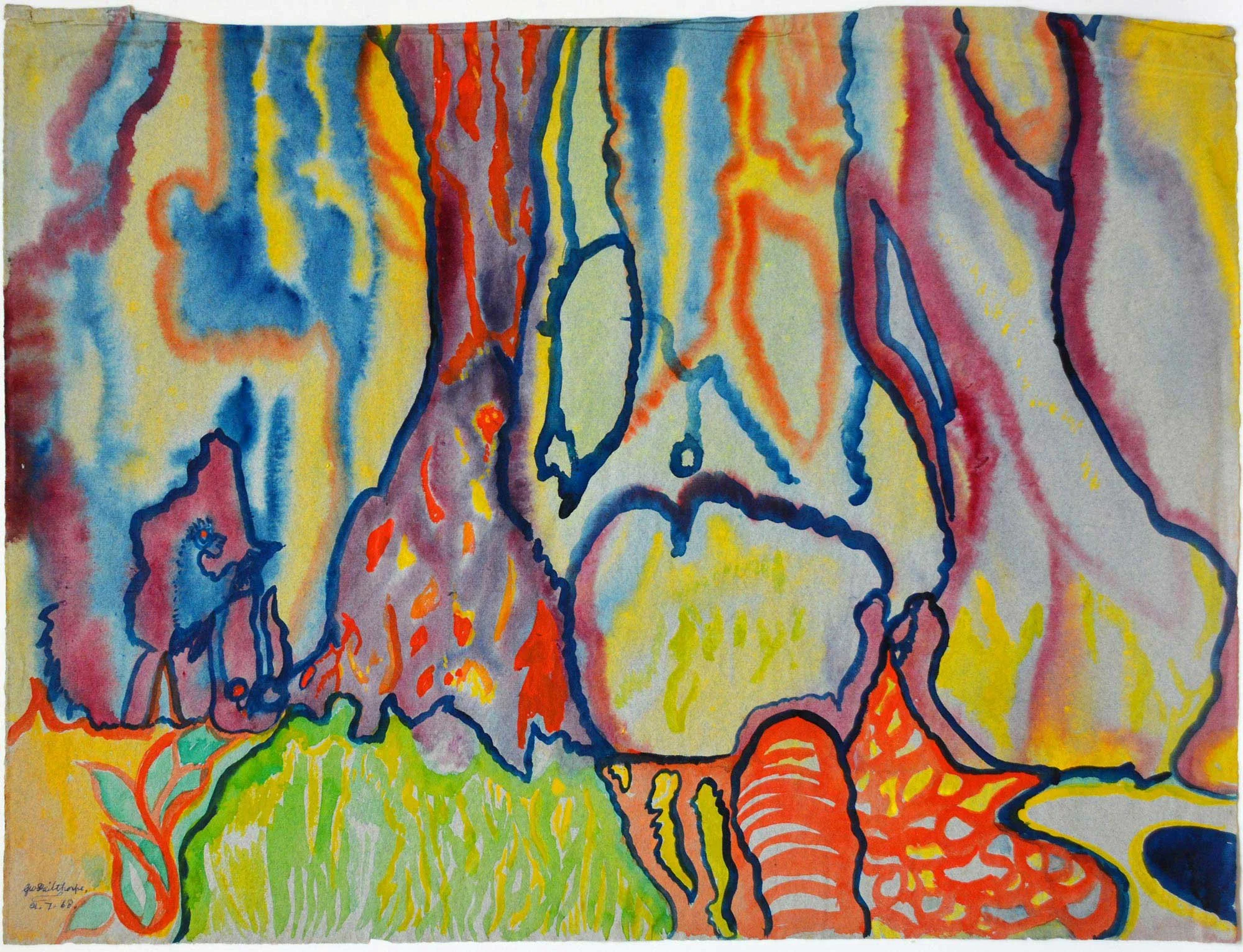 21.07.1968, 25x19cm, Untitled, Watercolour, GW Pailthorpe