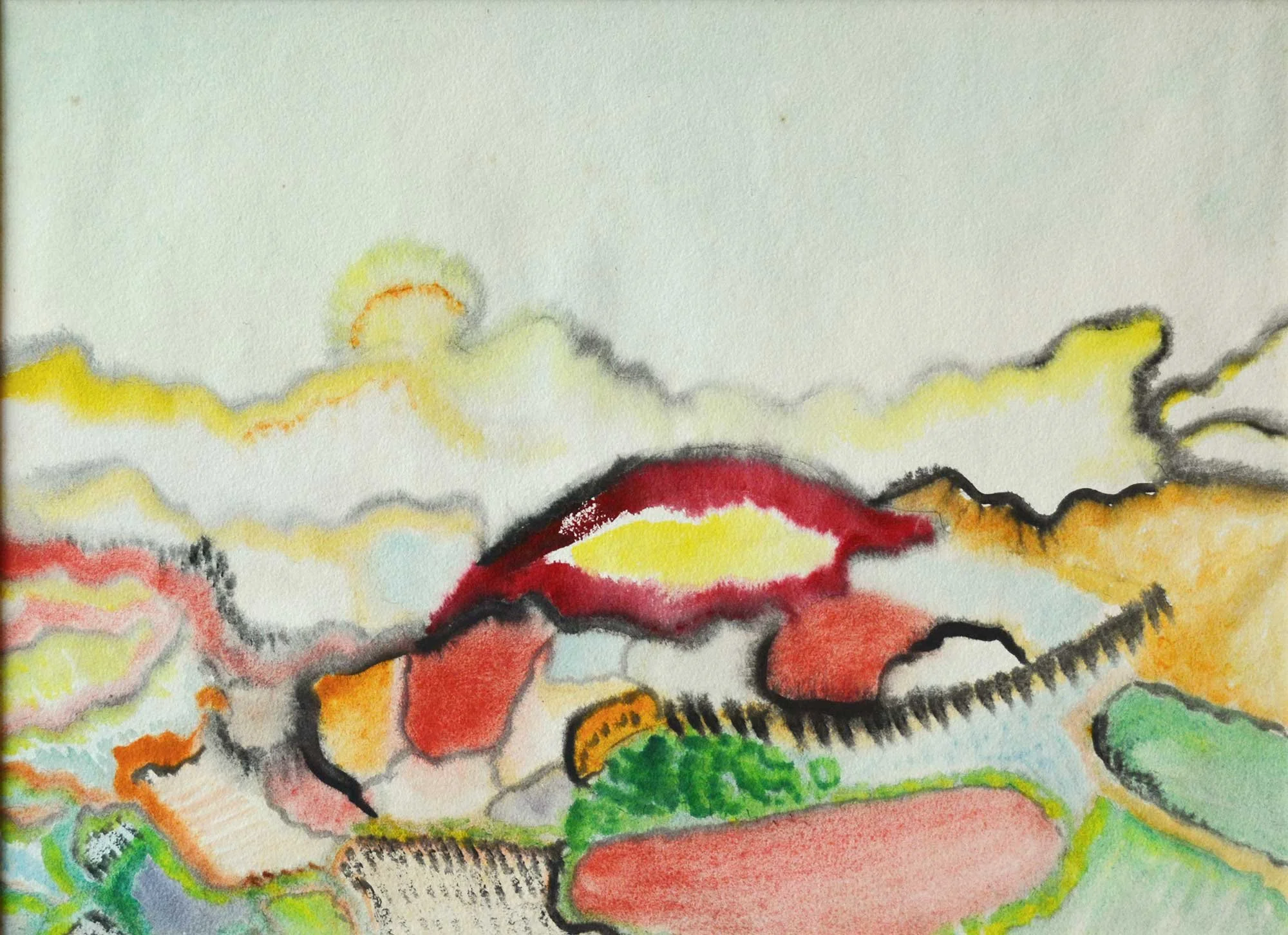 1951, 37x27cm, Mawgan Porth - Cornwall, Watercolour, GW Pailthorpe