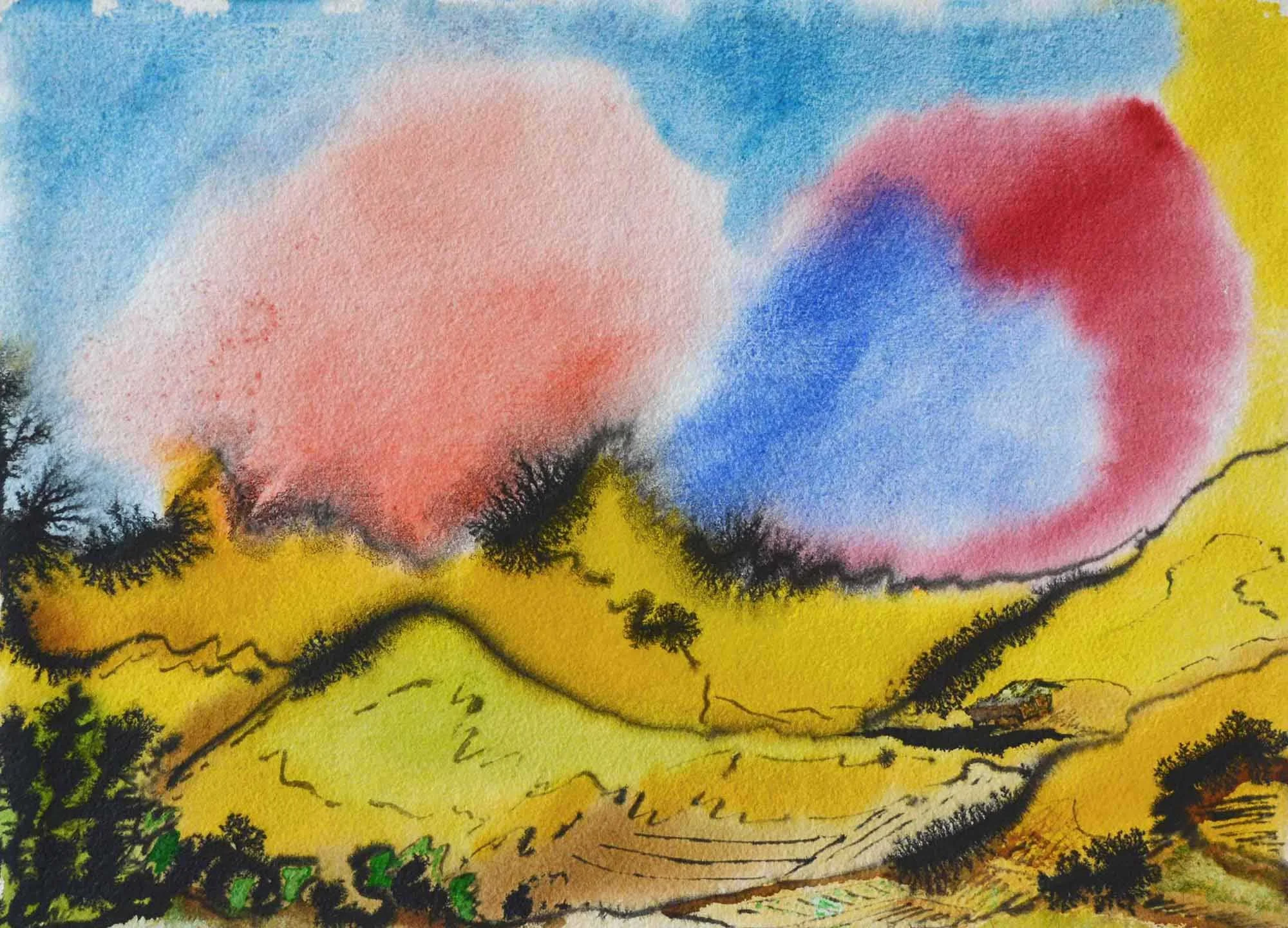 03.05.1960, 37x27cm, Switzerland, Watercolour, Unsigned (RP?)