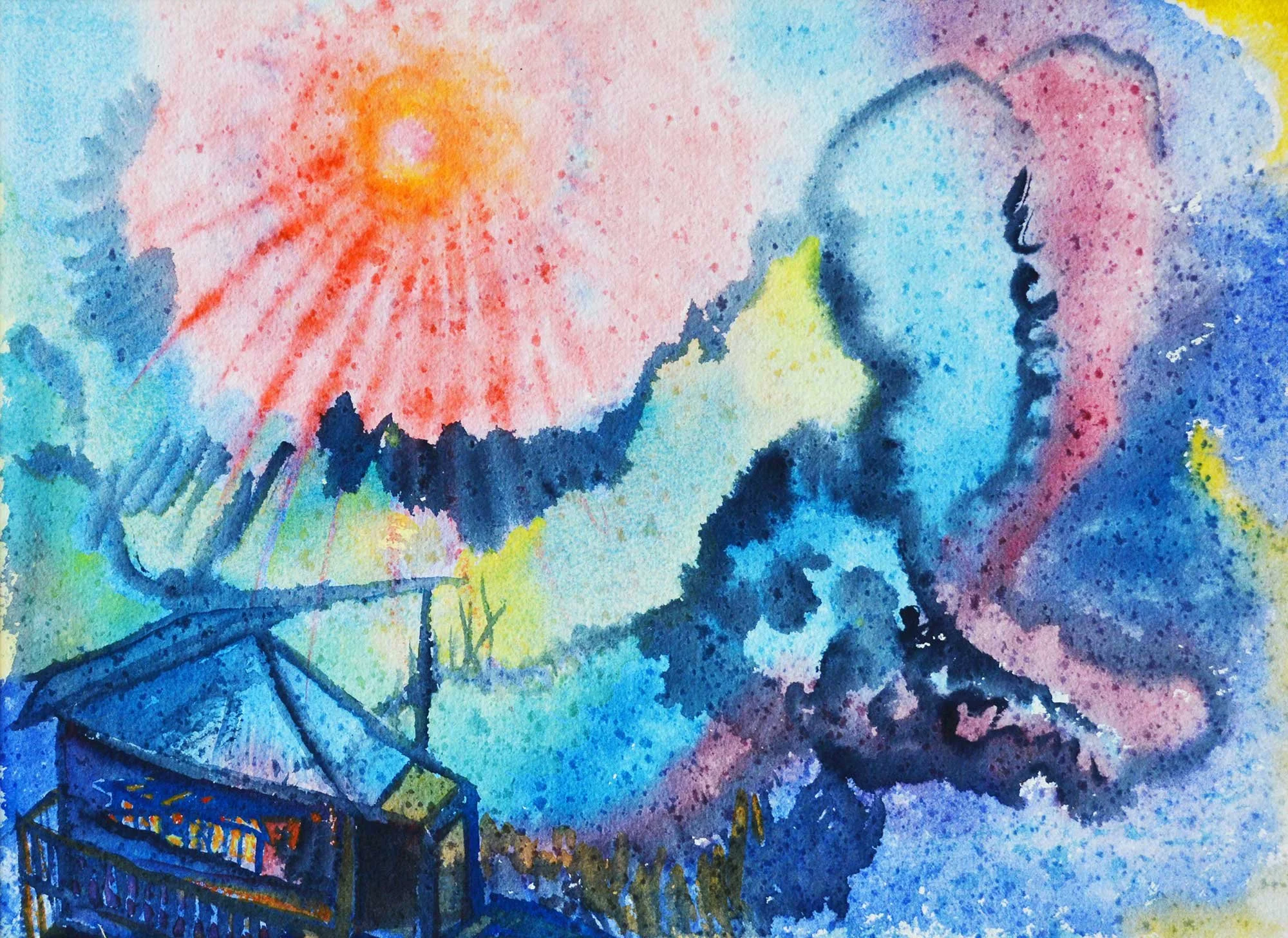 05.1961, 37x27cm, Switzerland, Watercolour, Pailthorpe