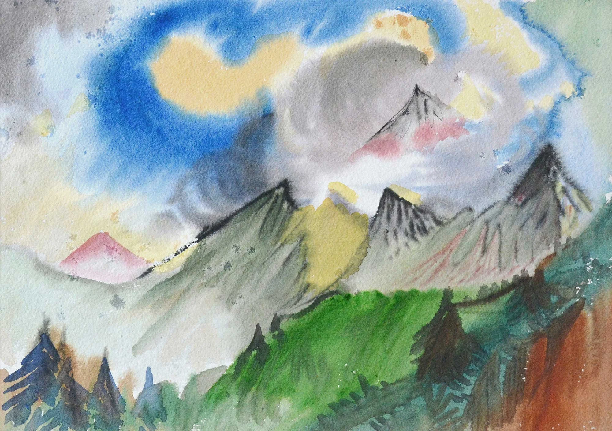 03.05.1960, 37x27cm, Switzerland, Watercolour, RP