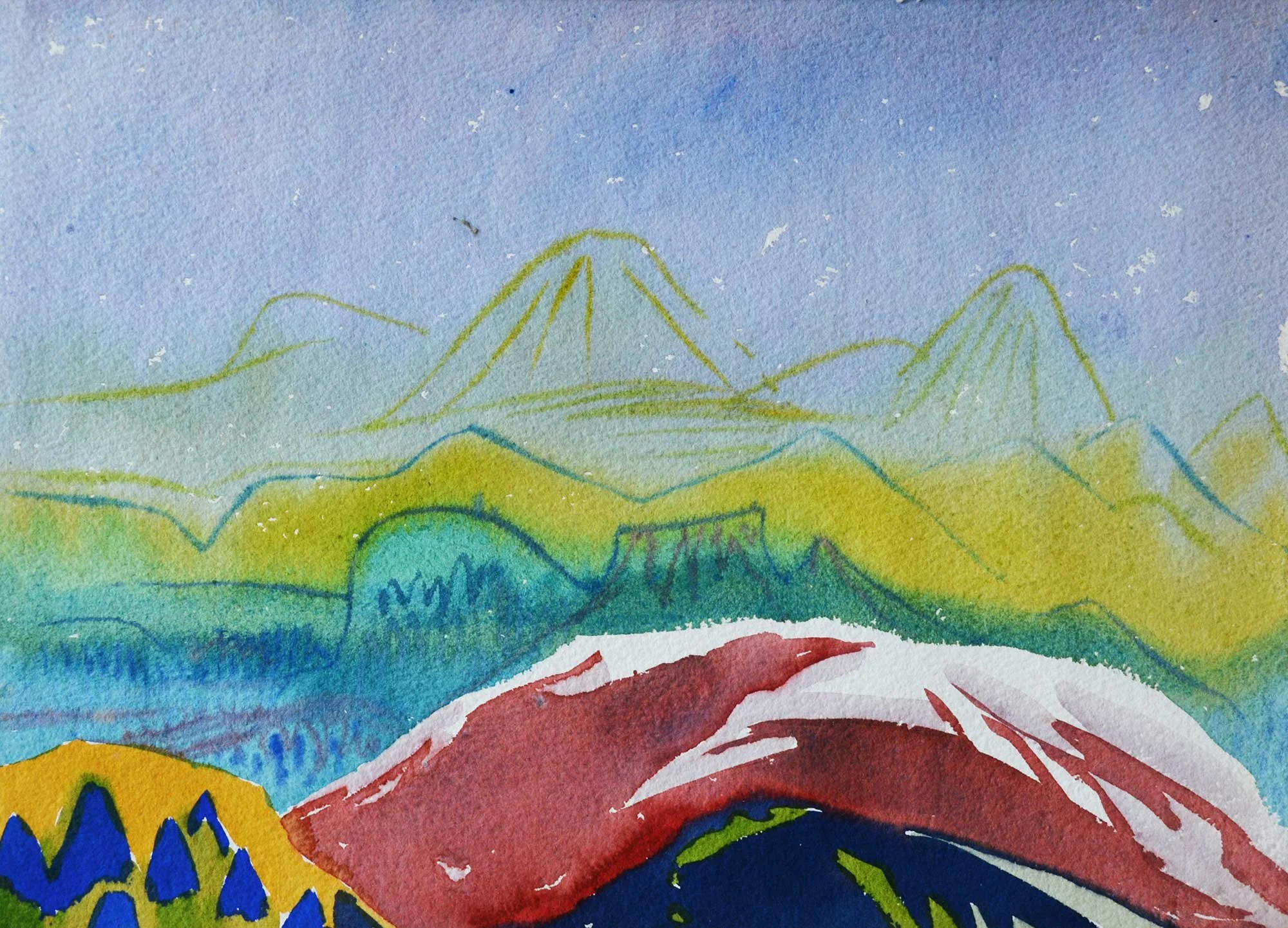 12.05.1960, 37x27cm, Switzerland, Watercolour, RP