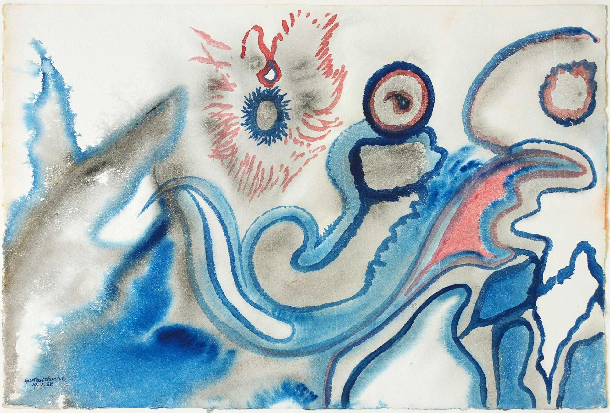 19.01.1968, 57x38cm, Untitled, Watercolour, GW Pailthorpe