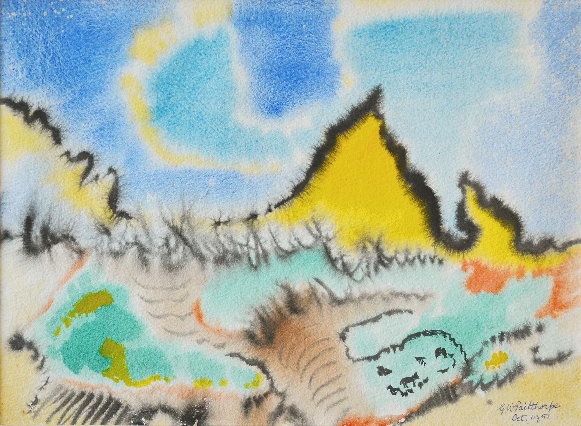 10.1951, 37x27cm, Untitled, Watercolour, GW Pailthorpe