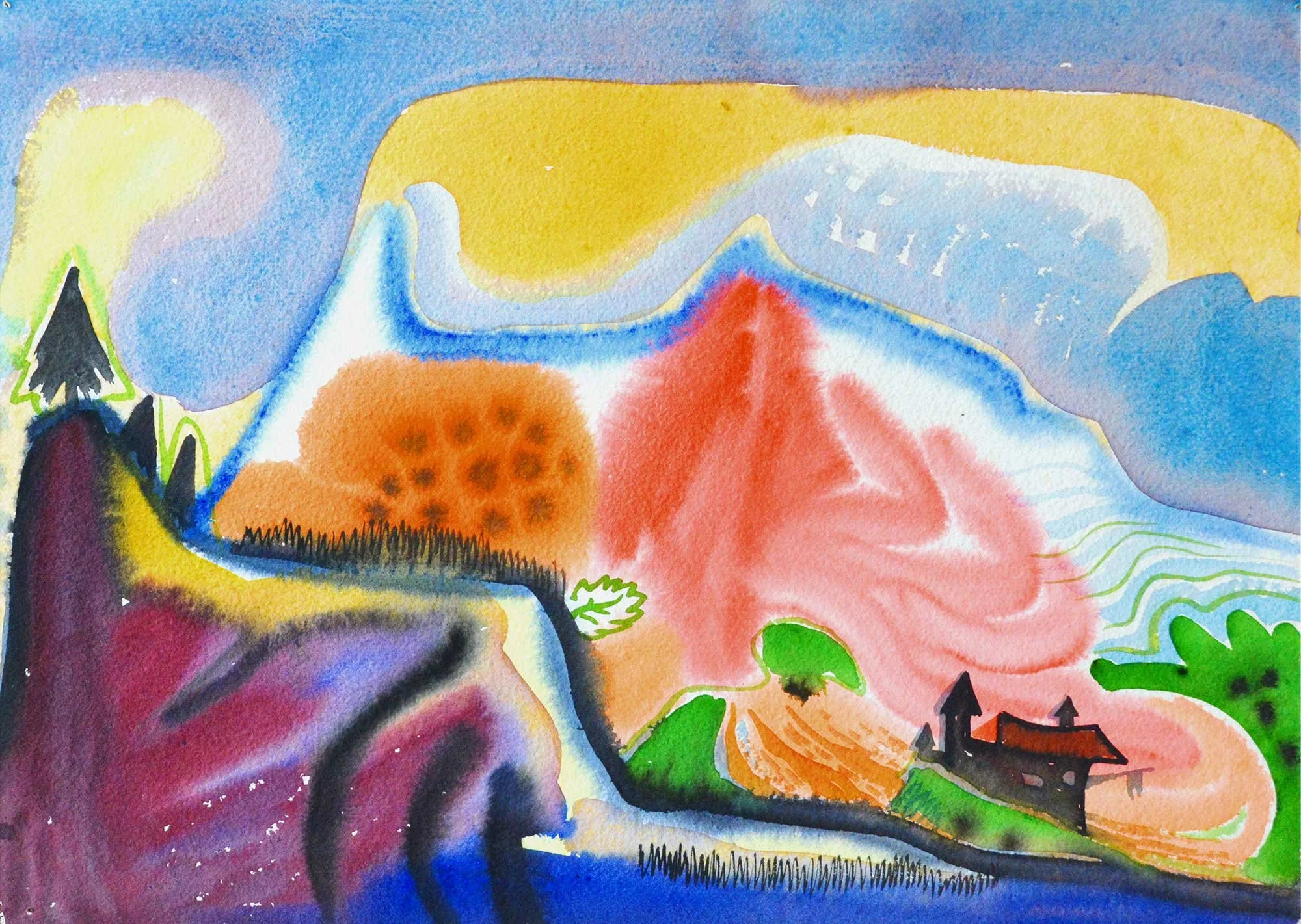 07.05.1960, 37x27cm, Untitled, Watercolour, Unsigned (RP?)