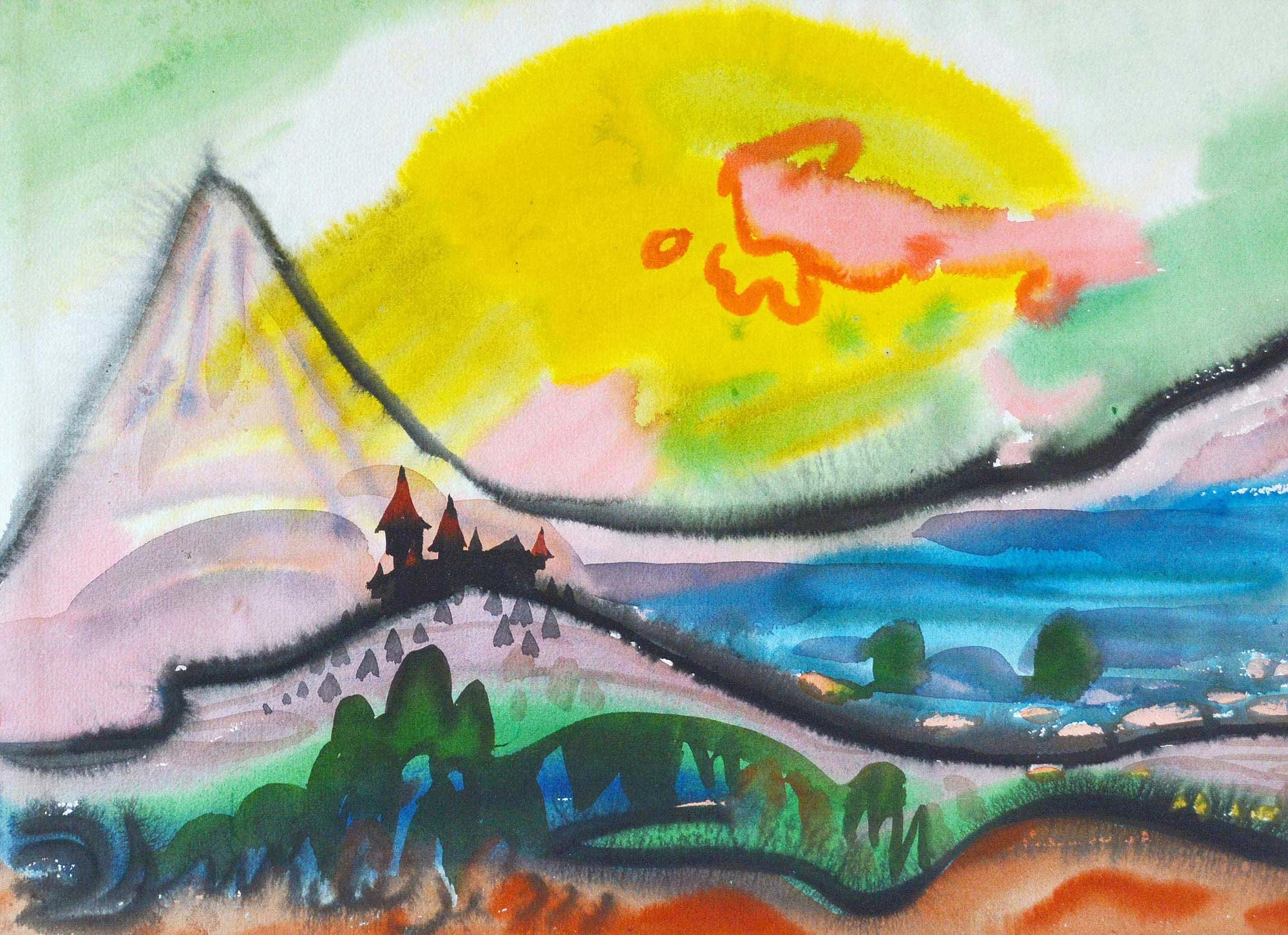15.05.1960, 37x27cm, Switzerland, Watercolour, RP