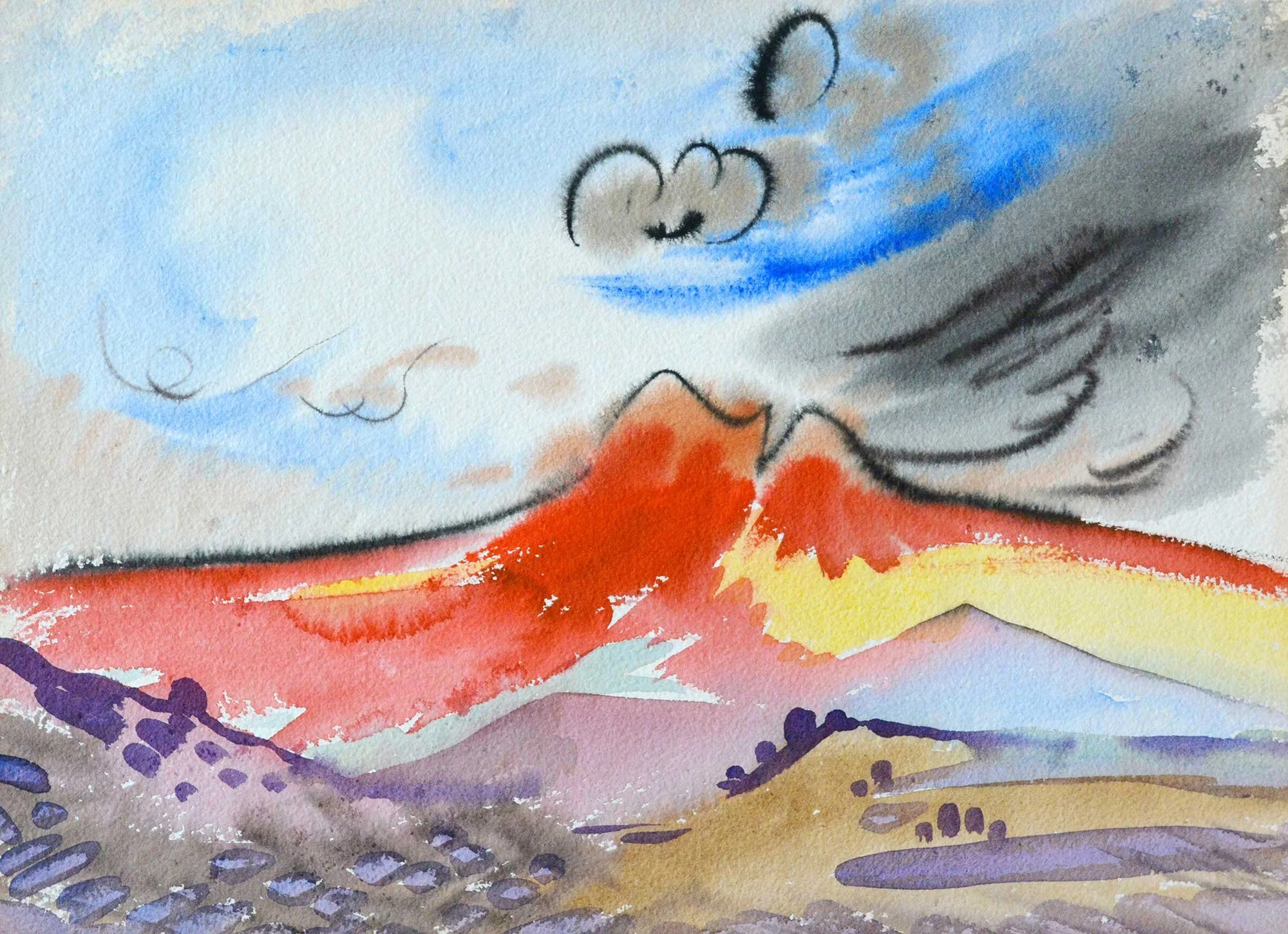06.05.1960, 37x27cm, Switzerland, Watercolour, Unsigned (RP?)