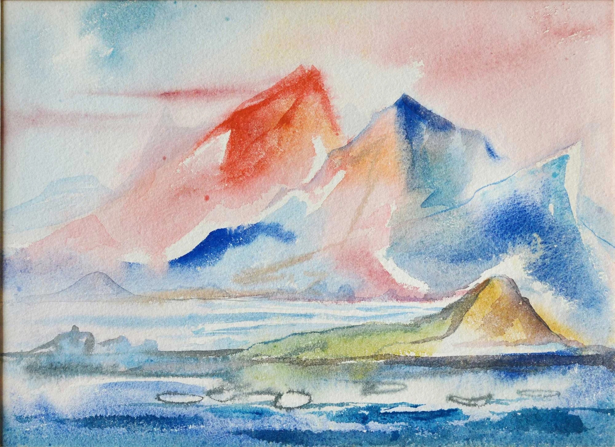 10.1963, 37x27cm, Switzerland, Watercolour, Unsigned (RP?)