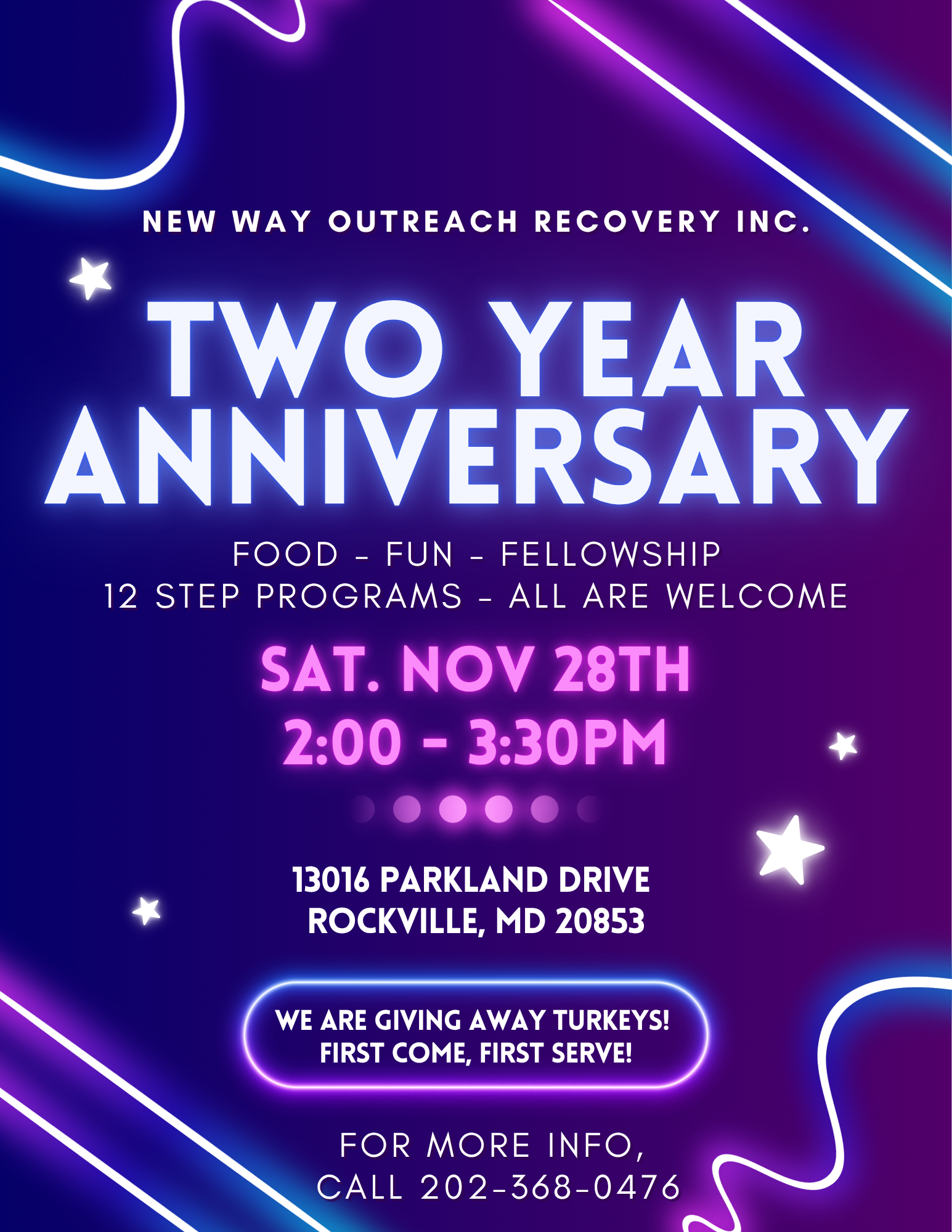 Two Year Anniversary Party - New Way Outreach Recovery