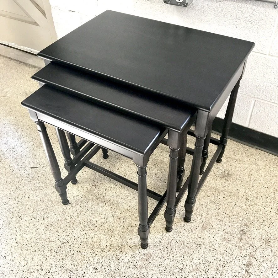 Nesting Tables with Turned Legs Refinish