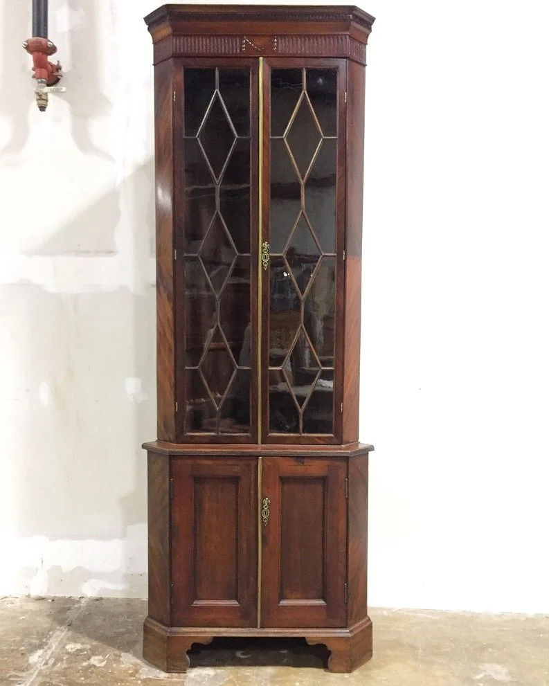 Vintage Mahogany Curio Cabinet Refurbish