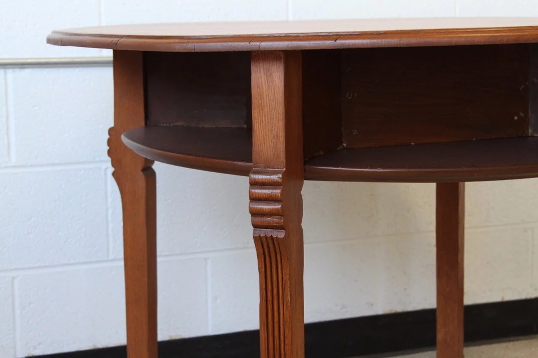 Vintage Wood Console with Lower Shelf