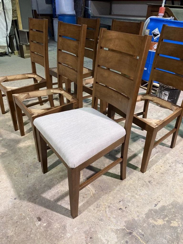 Contemporary Wood Ladder Back Dining Chair Refinish