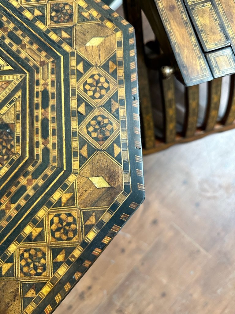 Middle Eastern Mother of Pearl Inlay Table and Chair Set