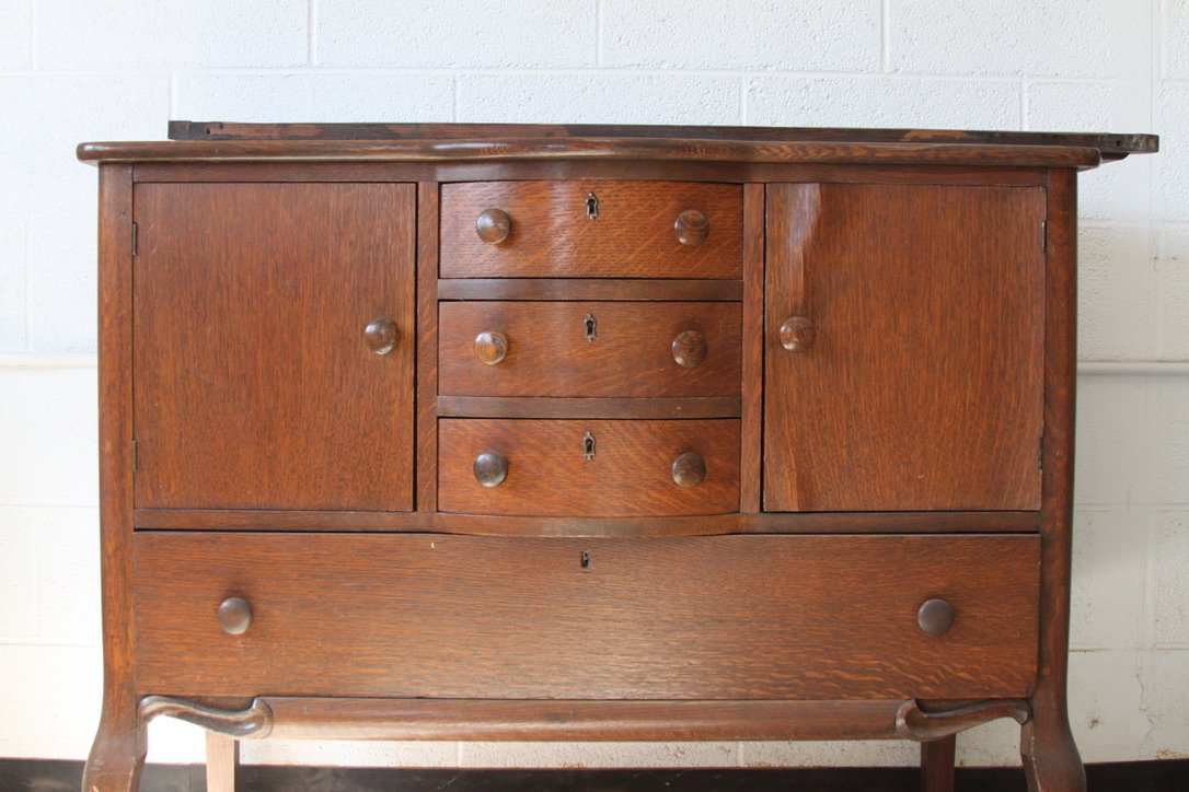 Early 1900s Oak Buffet Sideboard Refinish