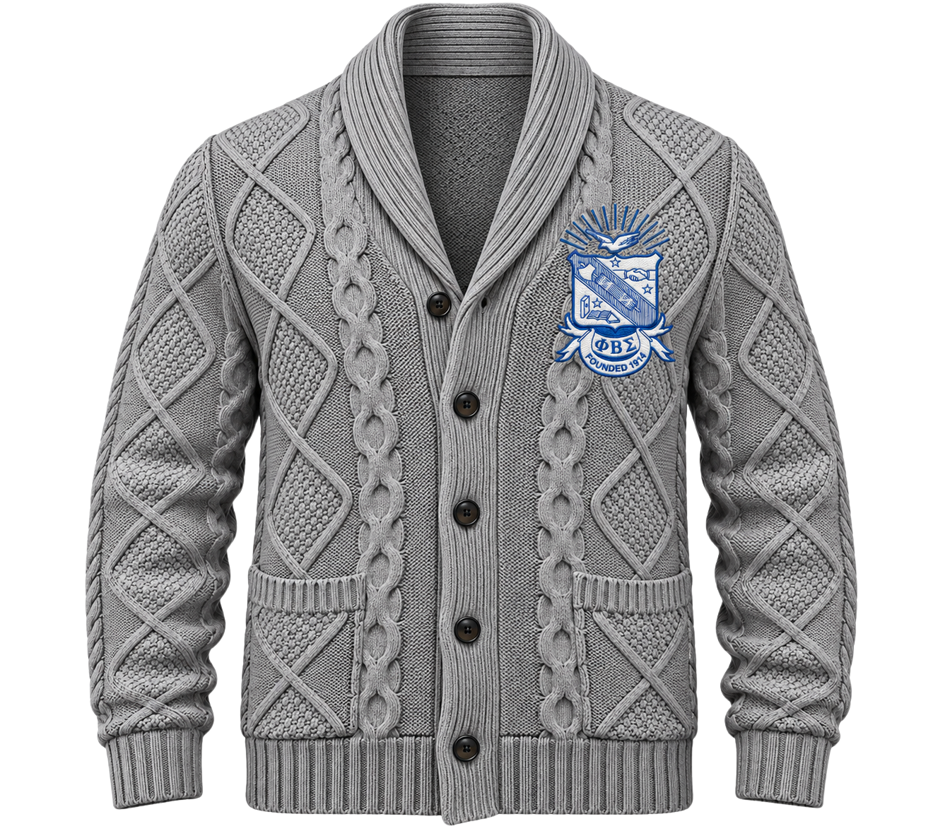 Embroidered Cowl Neck Cardigan