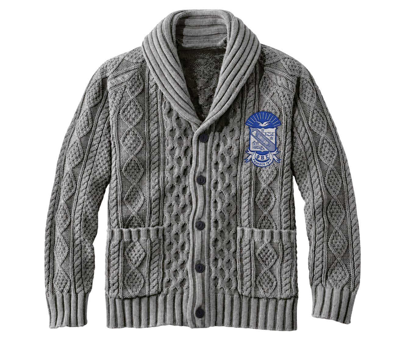 Embroidered Cowl Neck Cardigan