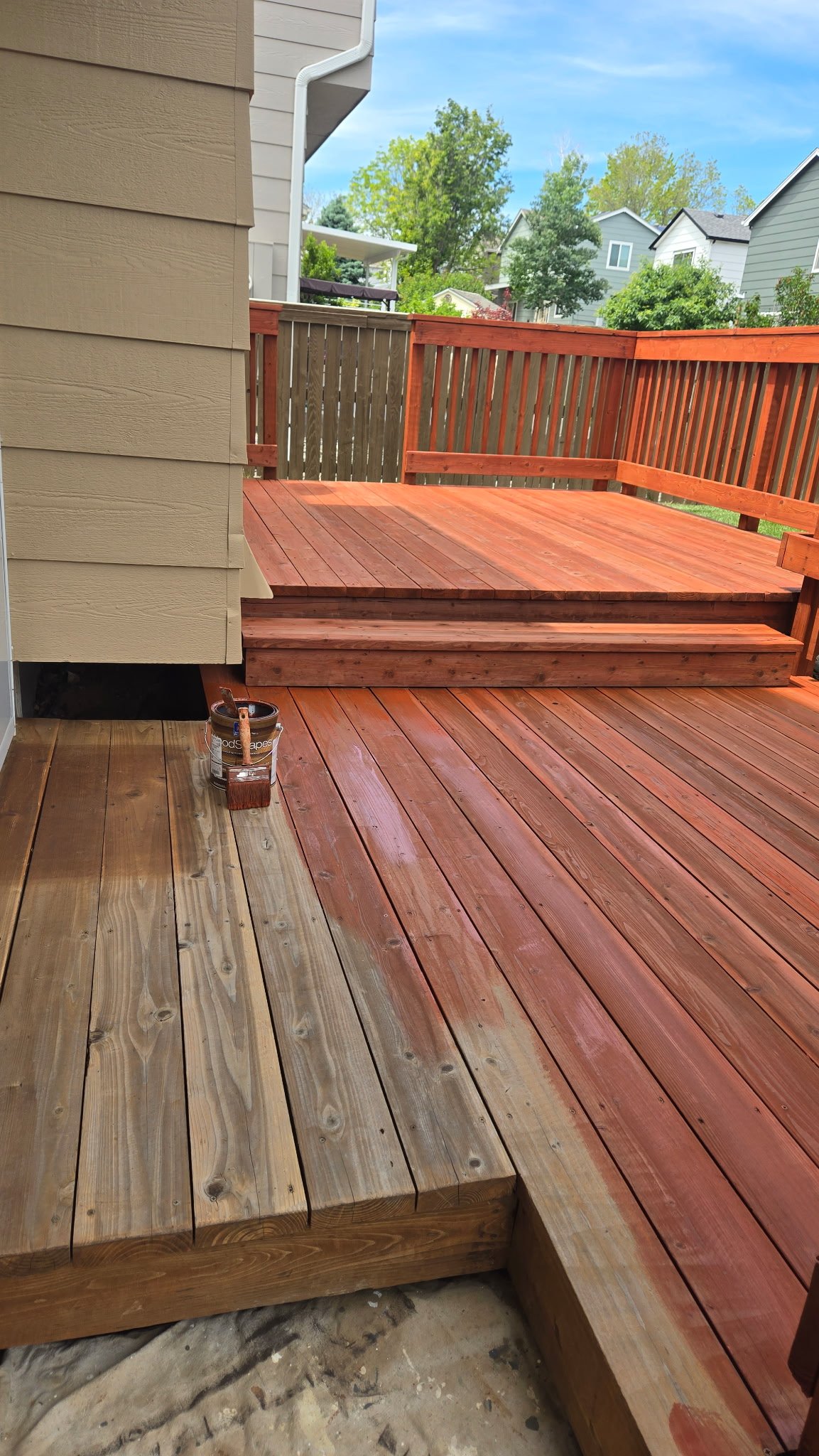 Deck refinishing and staining- Highlands Ranch, CO