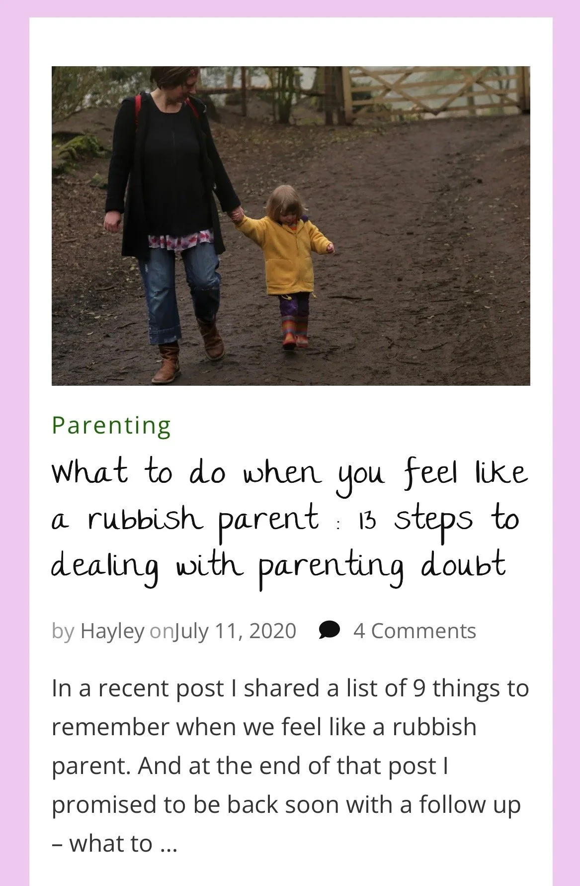 What to Do When We Feel Like a Rubbish Parent: 13 Steps to Dealing with Parenting Doubt