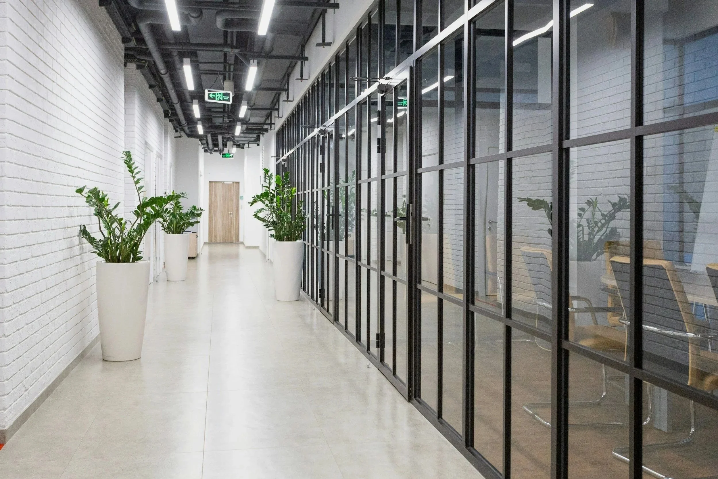 Modern facility interior representing protective infrastructure and layered facility safety planning.