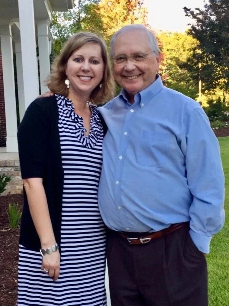 Claire Barnett of Nurture Counseling Services in Greenville, South Carolina with her dad, Charles Fayssoux