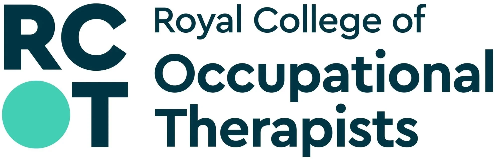 Logo for the Royal College of Occupational Therapists, featuring the initials 'RC' and a teal circle.