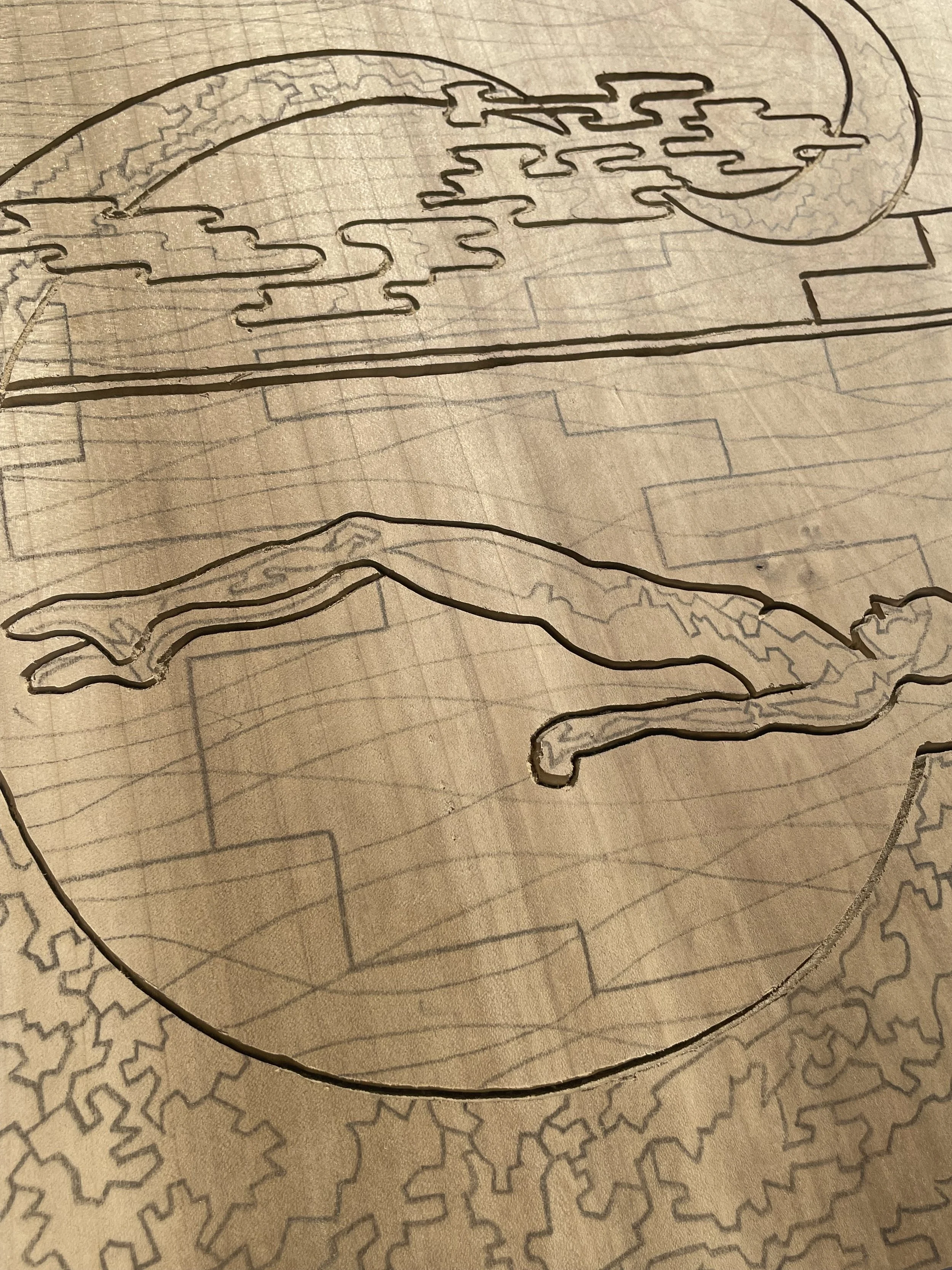 Work in progress  carving in ash for Working title: The Swimmer 
