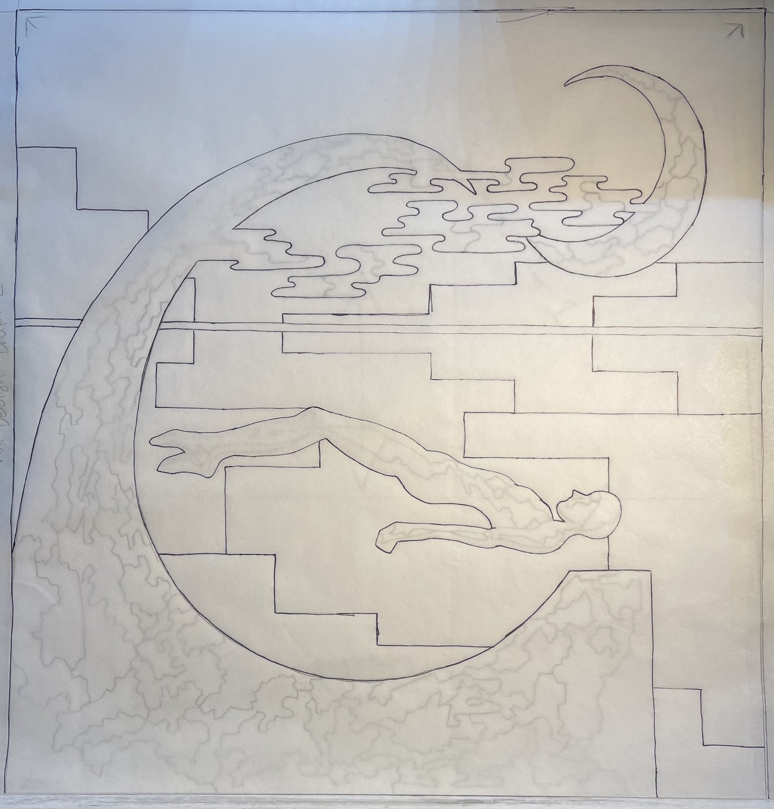 Detailed  design drawing for Working title: The Swimmer 