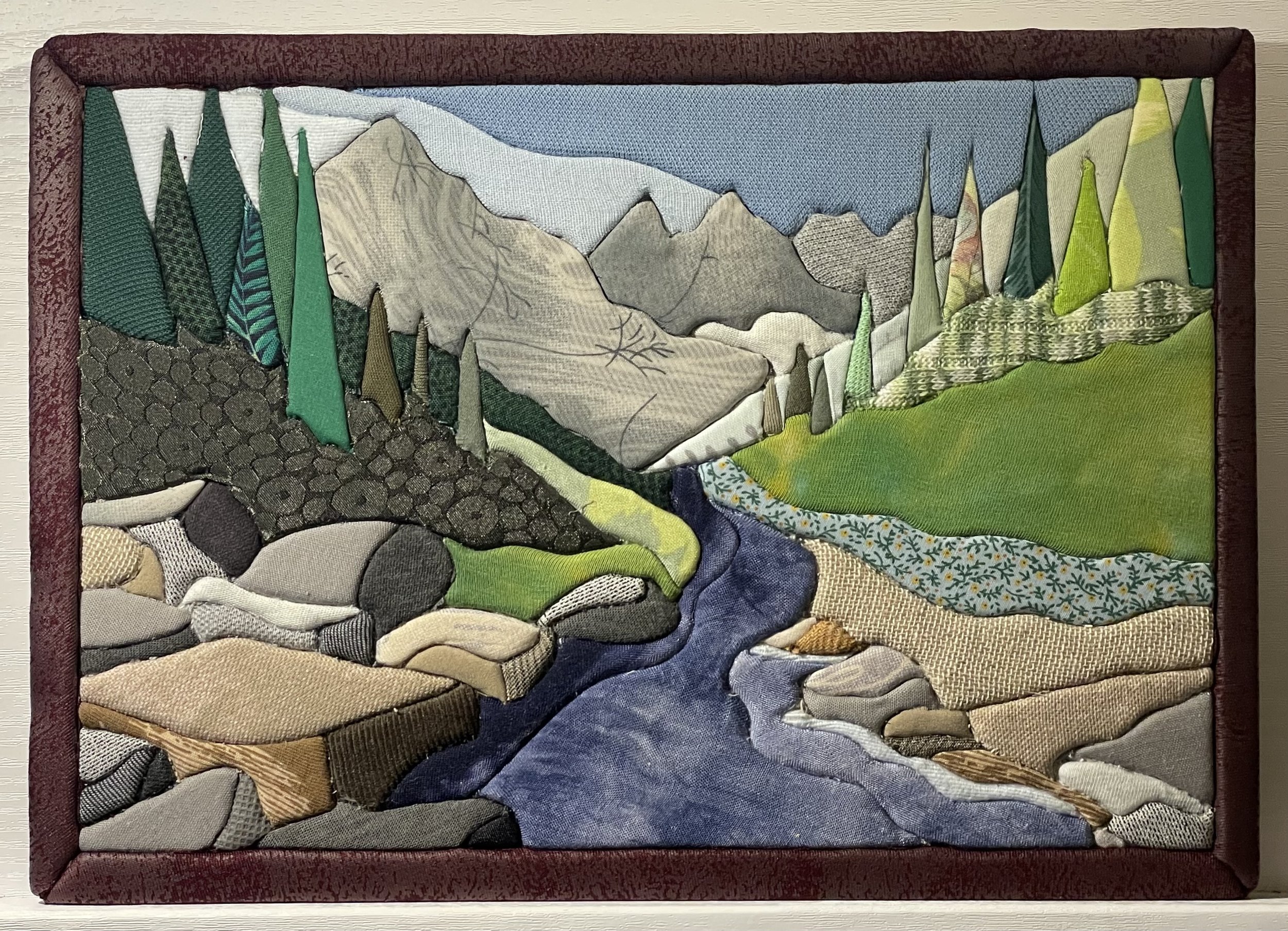 "Mountain Landscape" Started as a demo piece as I was workshopping the Kinusaiga technique, this piece is in foam board not wood.  An easier material to work with but I want my work to be in sustainable materials.