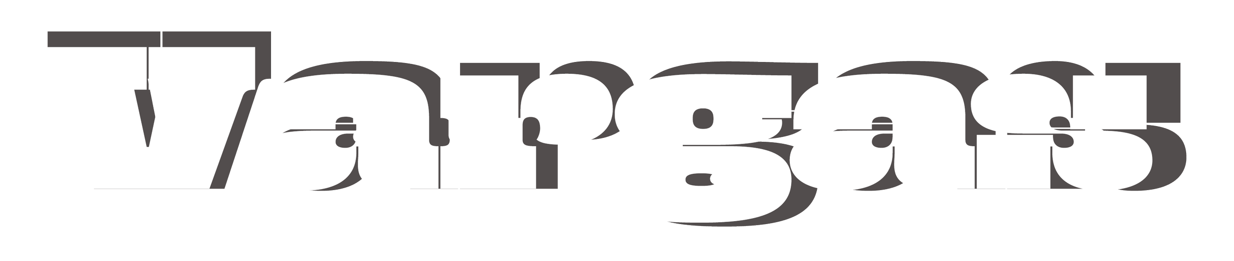 The image displays the word 'Vadergasm' in large, bold, stylized text with a dark and grayscale color theme.