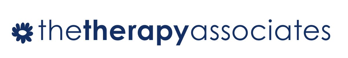 Logo of The Therapy Associates with a blue flower icon
