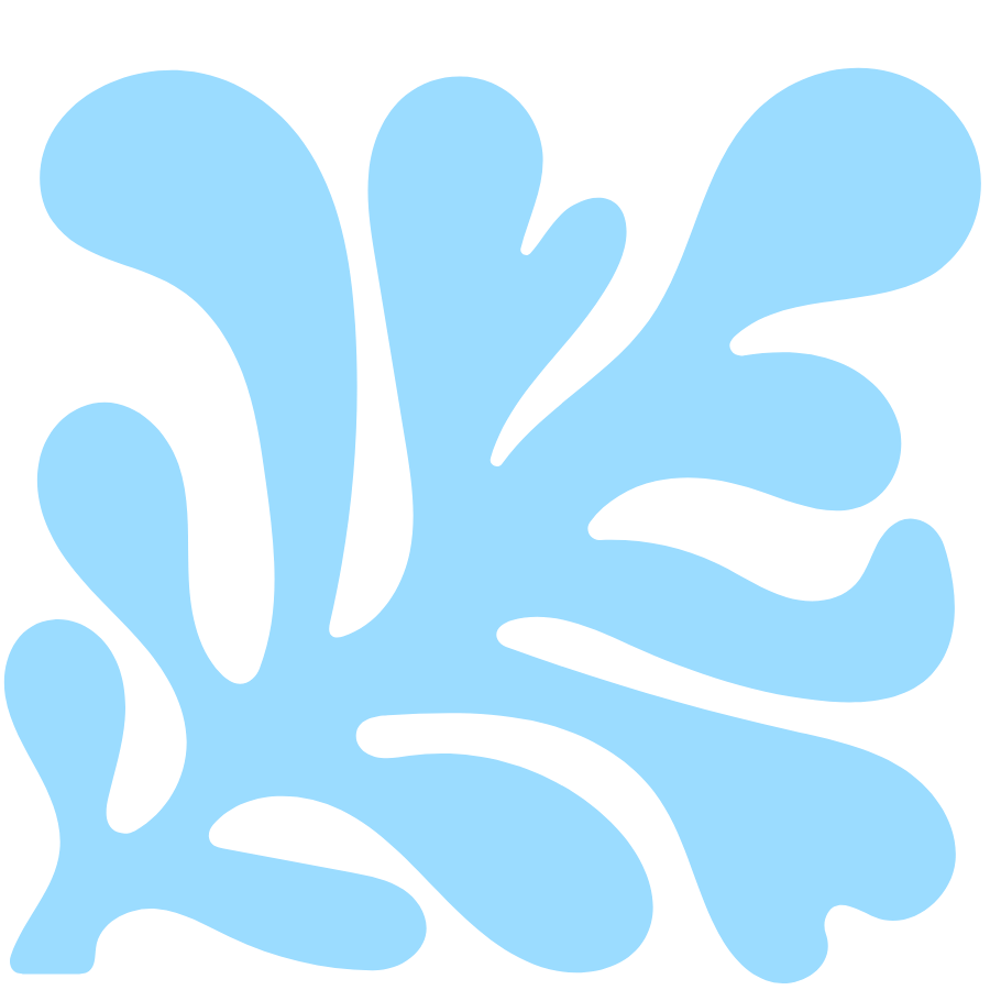 Light blue abstract coral shape.