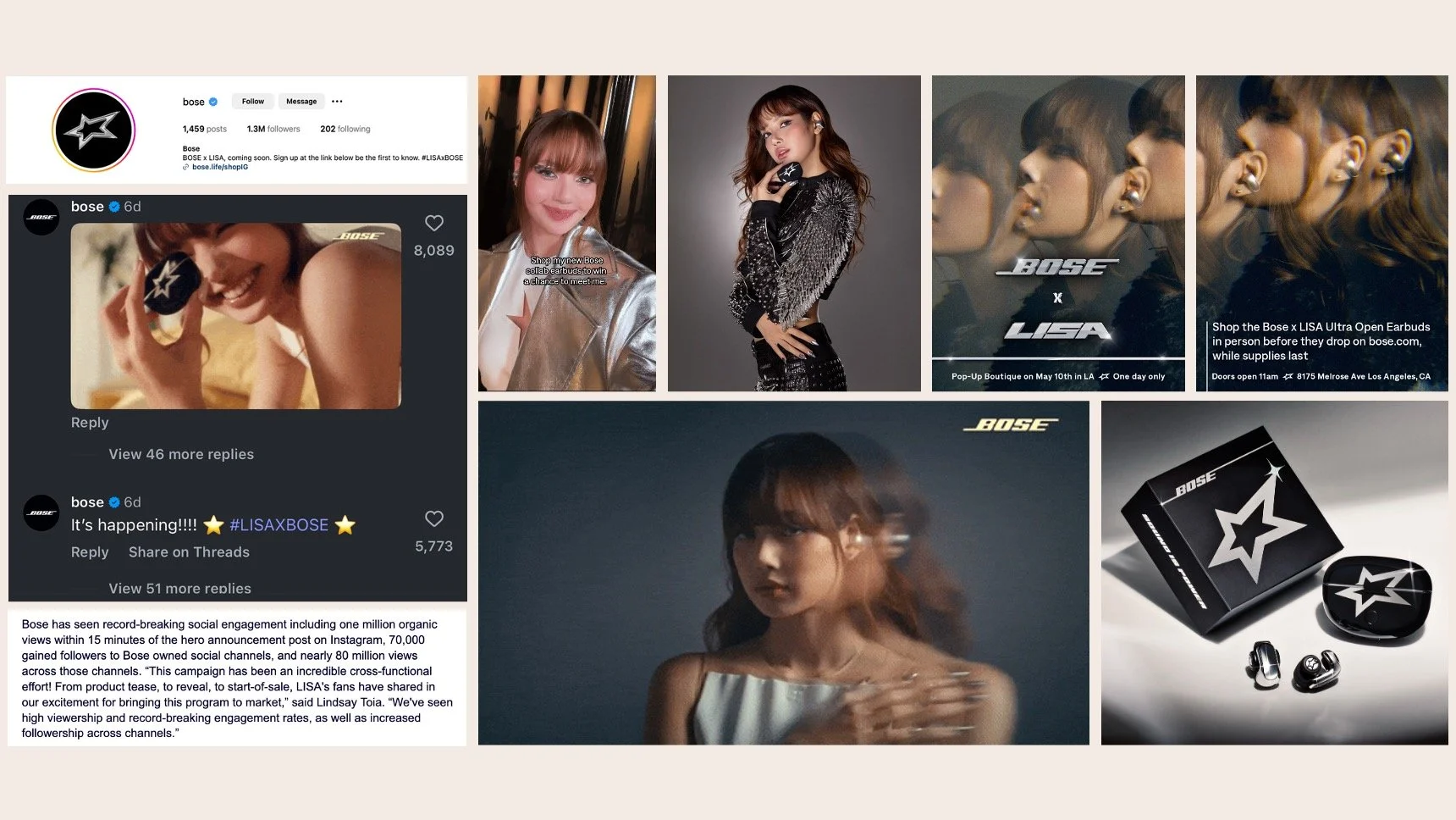 LISA x Bose Ultra Open Earbuds Campaign Recap