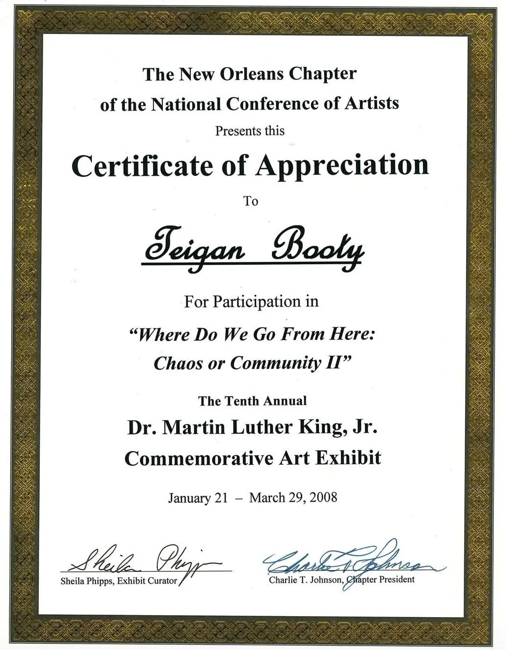 Certificate of Appreciation 