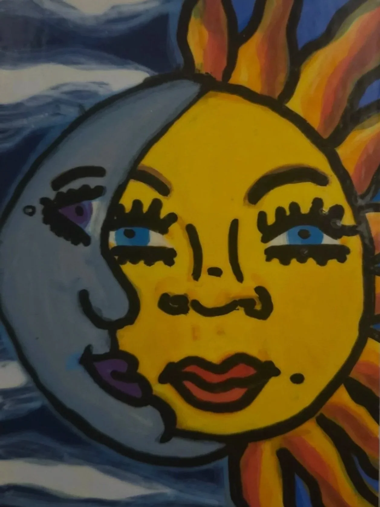 ACEO Art Card- Moon & Sun