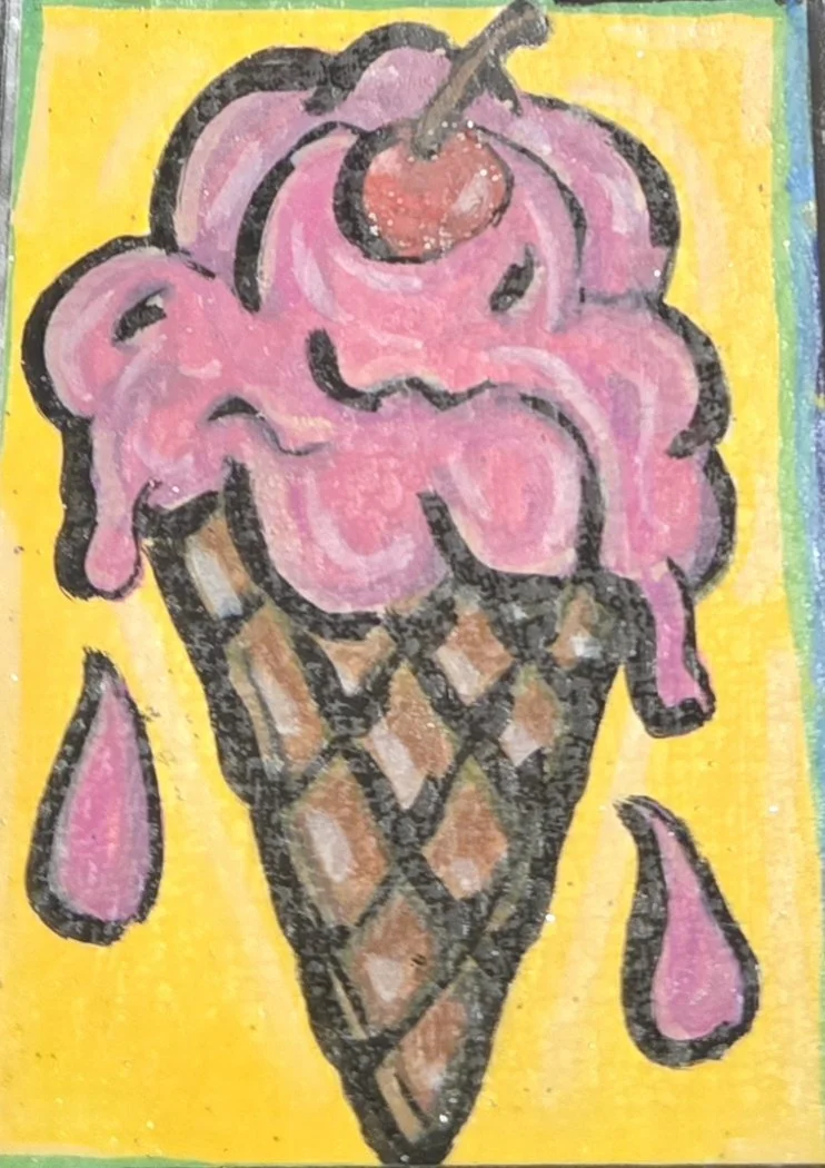 ACEO Art Card- Melting Ice-cream