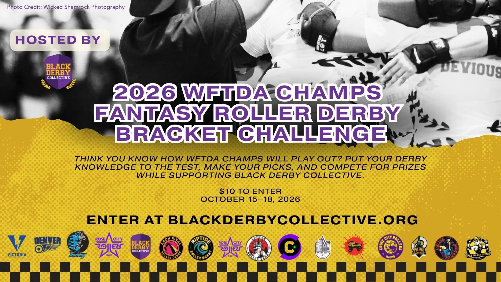 Think you know how Champs is going to play out? Prove it. 👀

The 2026 WFTDA Champs Fantasy Roller Derby Bracket Challenge is live!

$10 gets you in. Make your picks throughout Champs, rack up points, and compete for prizes &mdash; all while helping 