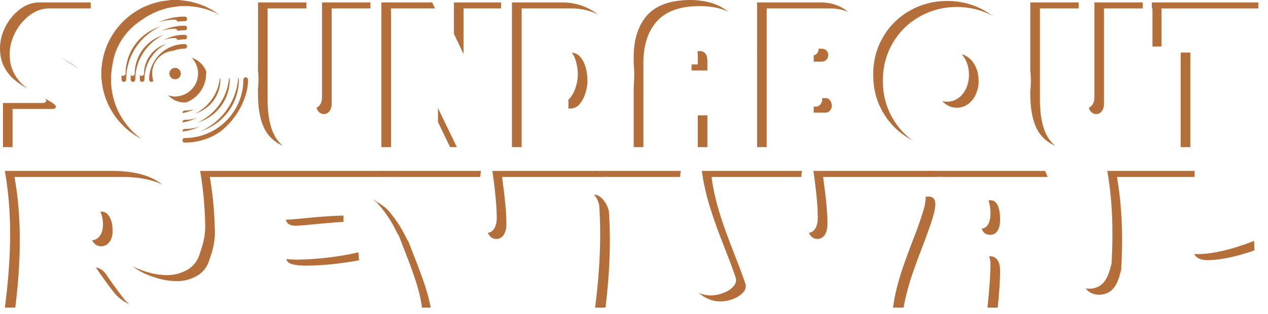 The logo for the band Soundabout Revival, featuring stylized text with a vinyl record incorporated into the letter 'O' in Soundabout.