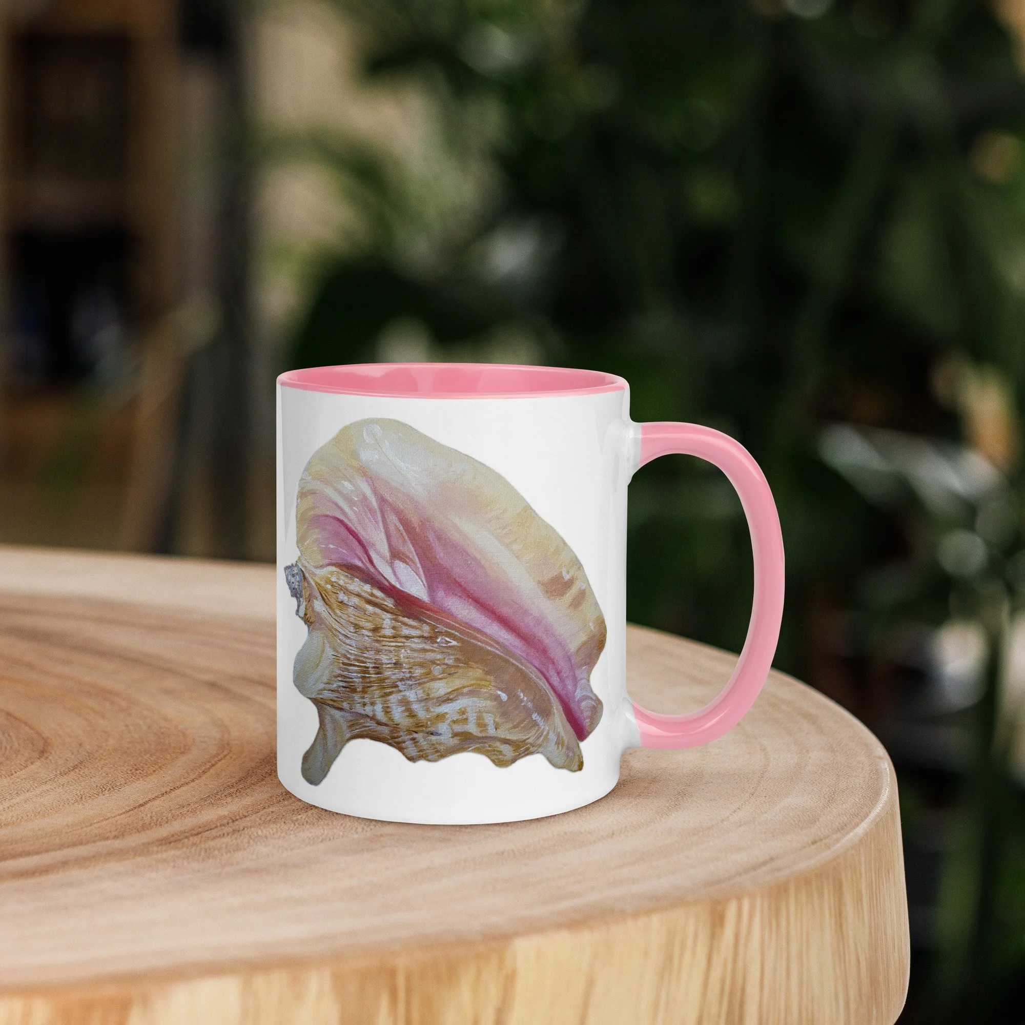 Pink Conch Shell Mug with Color Inside