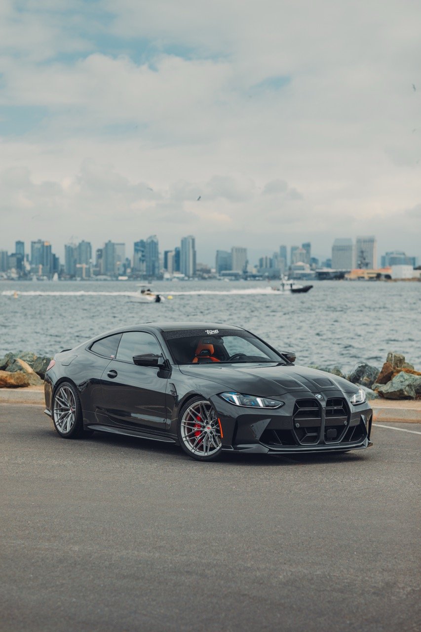 BMW M6 with the San Diego skyline.
