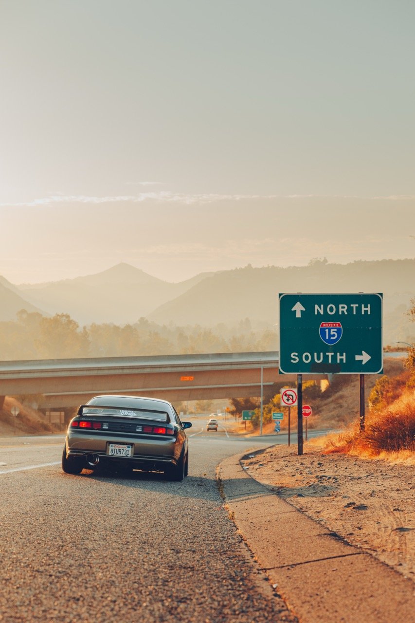 Nissan 240SX in San Diego, freeway photo shoot.