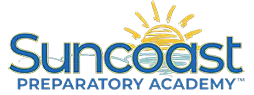 Logo for Suncoast Private Preparatory Academy featuring a sun and waves.