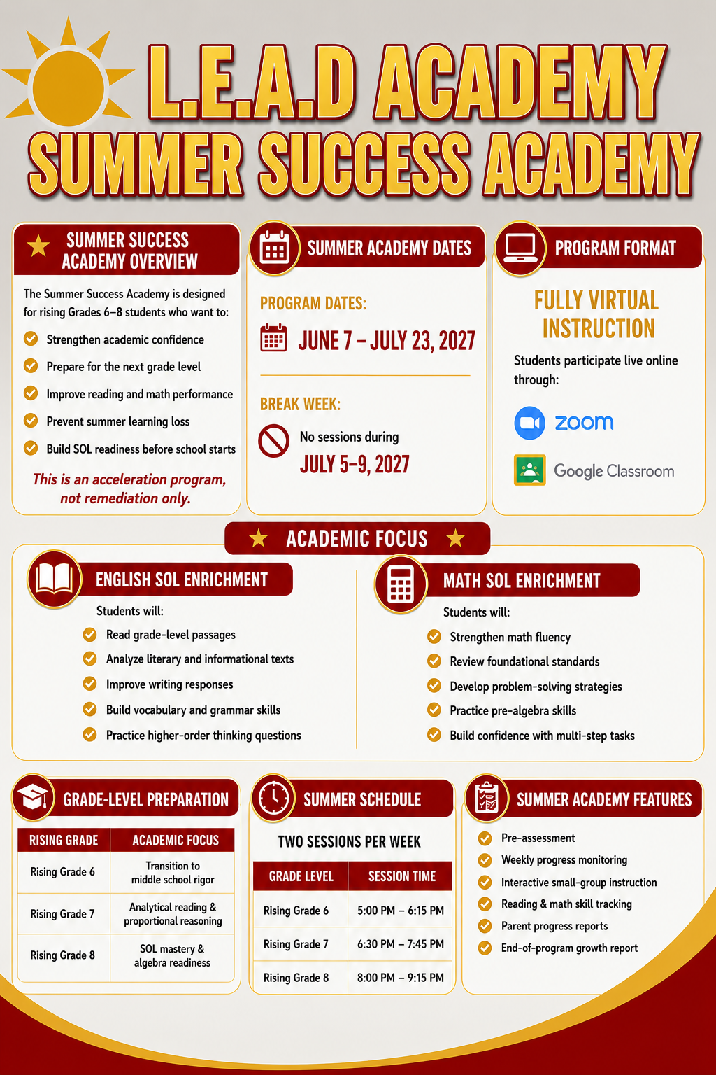 LEAD SUMMER SUCCESS PROGRAM