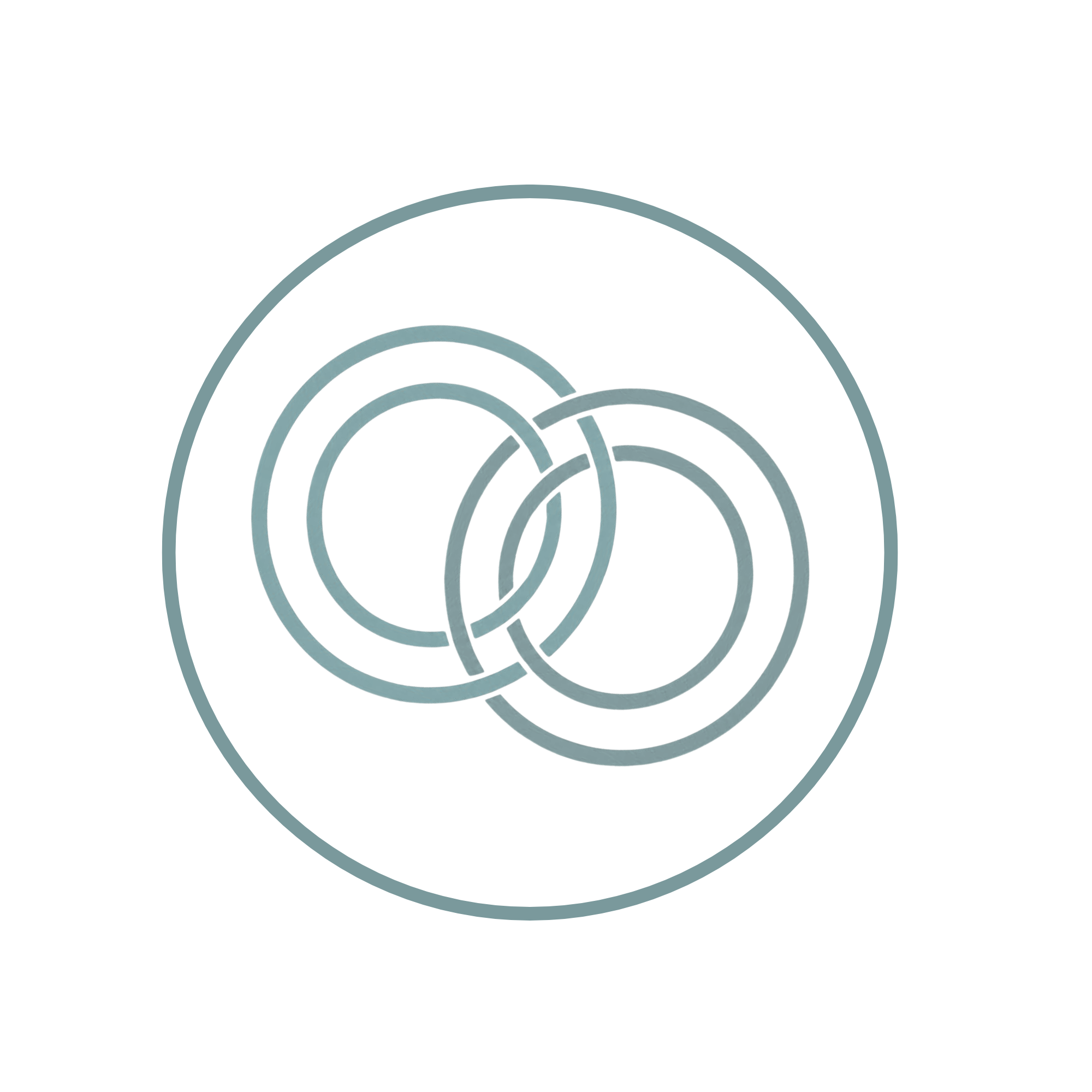 A series of concentric circles overlapping in a maze-like pattern, with shades of gray.