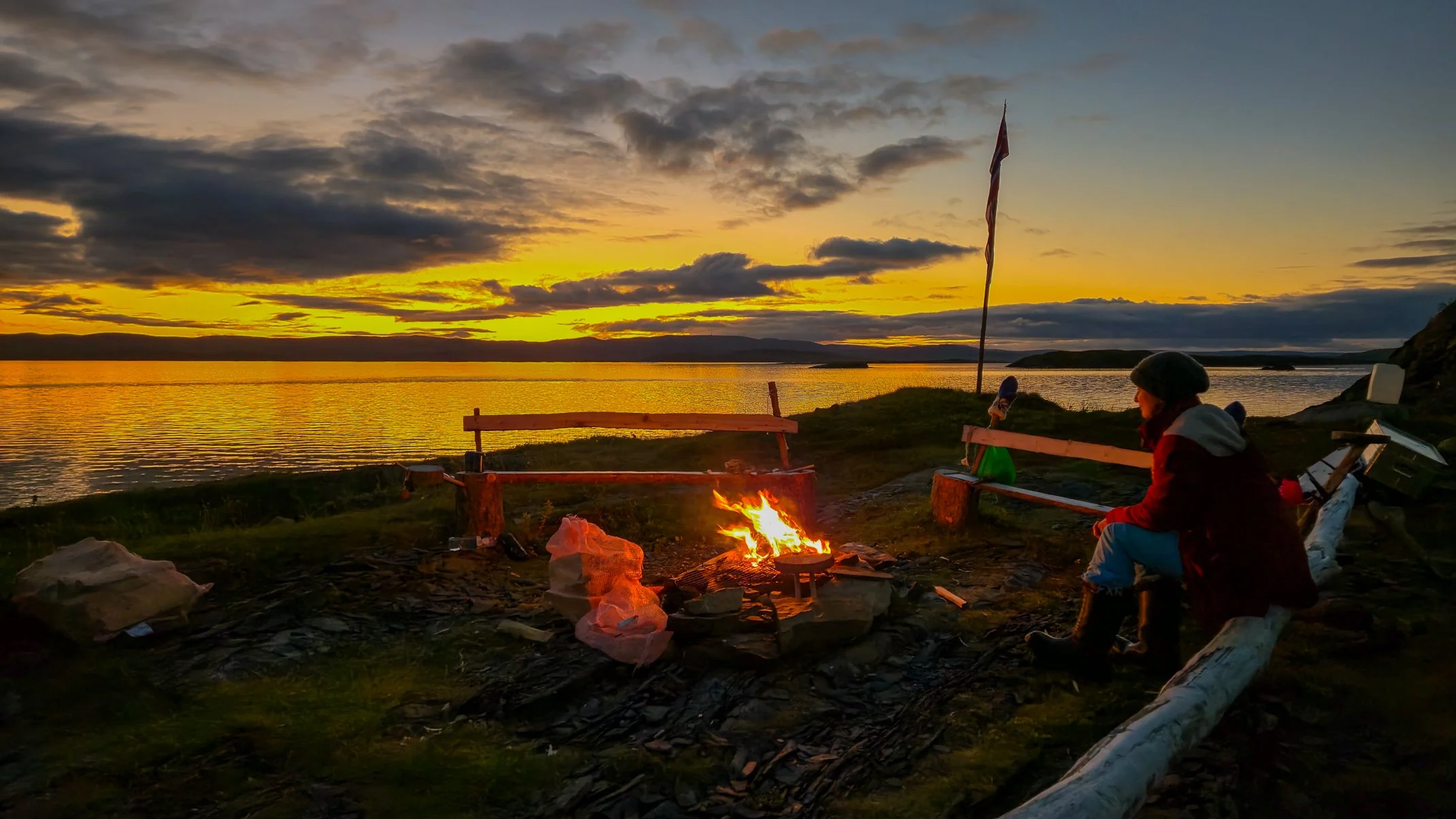 Flott kveld Ved Porsangerfjorden