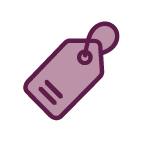 Purple clothing price tag
