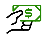 Hand holding a dollar bill.
