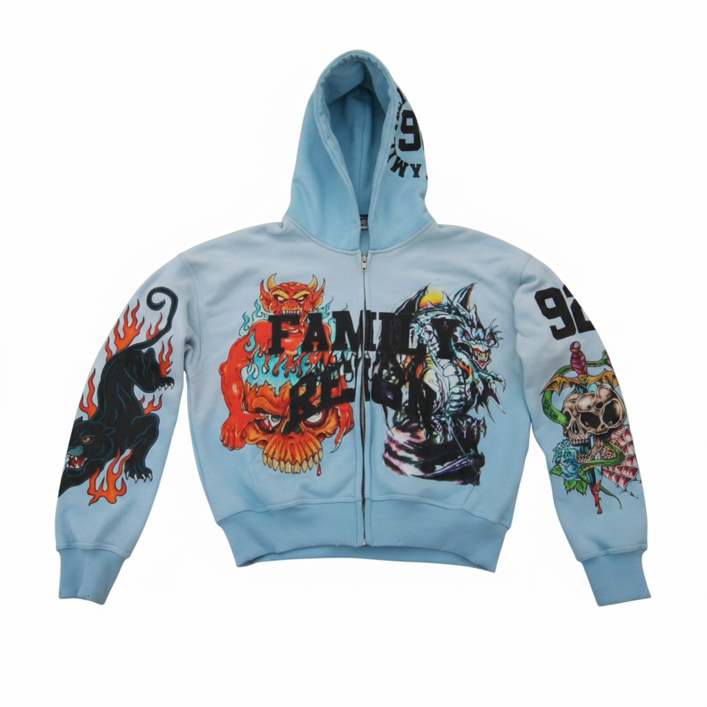blue dragon zip jacket