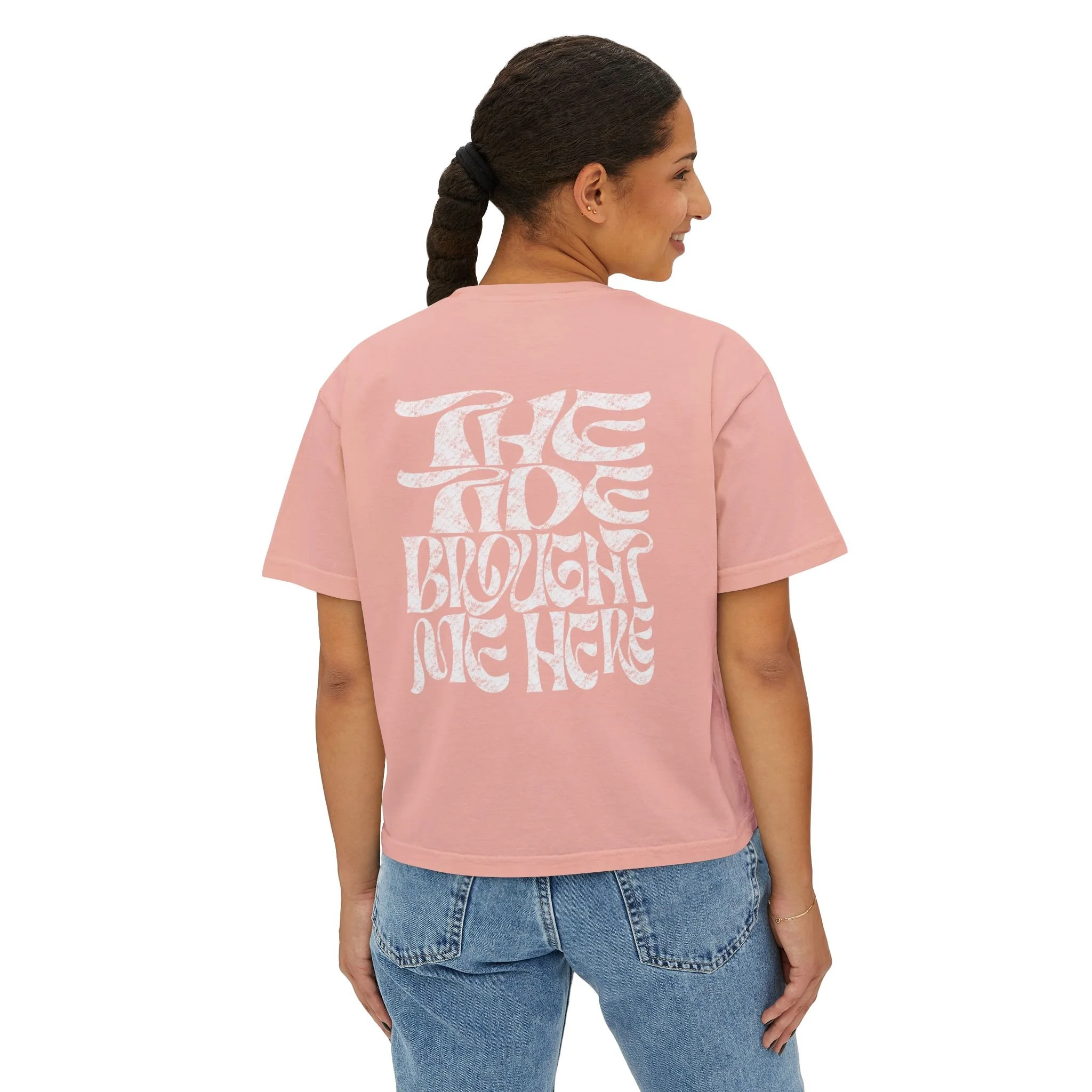 Women's Boxy Tee Retro Graphic Crop Tee (The Tide Brought Me Here)